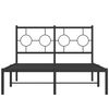 vidaXL Bedframe met hoofdbord metaal zwart 120x190 cm