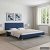 vidaXL Bedframe stof blauw 180x200 cm