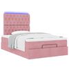 vidaXL Ottoman bed met matrassen en LED's 120x190cm fluweel roze