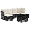 vidaXL Tuinbankenset 7 st Zwart poly rattan