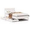 vidaXL Bedframe zonder matras massief grenenhout wit 90x200 cm