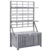 vidaXL Opbergbox met latwerk 99x55x160 cm massief acaciahout grijs