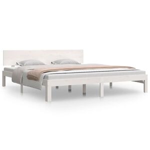 vidaXL Bedframe massief hout wit 180x200 cm