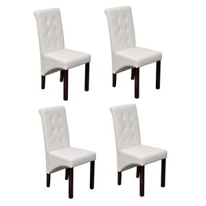 vidaXL Eetkamerstoelen 4 st kunstleer wit