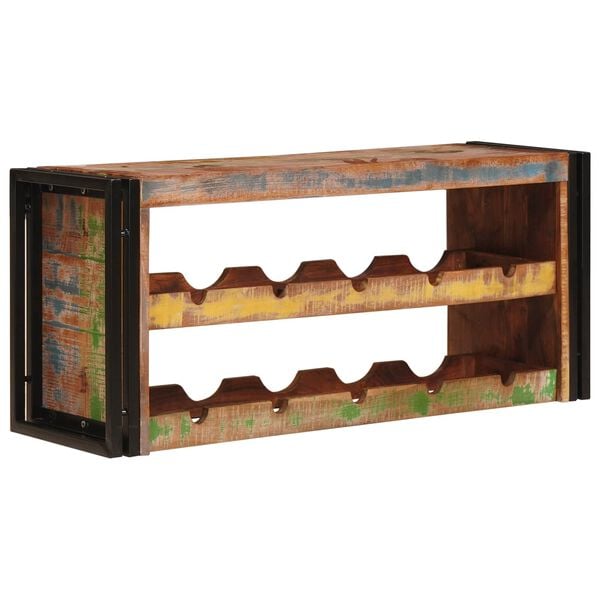 vidaXL Wijnrek Bruin 100 x 45 x 33 cm Massief gerecycled hout