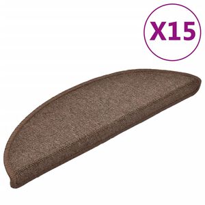 vidaXL Trapmatten 15 st 56x17x3 cm Koffiebruin Halfrond