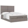 vidaXL Ottoman bed met matras 140x200cm stof taupe