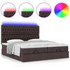 vidaXL Ottoman bed met matrassen en LED's 180x200cm stof donkerbruin