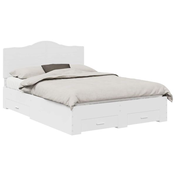 vidaXL Bedframe met hoofdeinde met lade Wit 140 x 190 cm Bewerkt hout