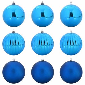 vidaXL Kerstbalset XL 9 pcs Blauw Kunststof