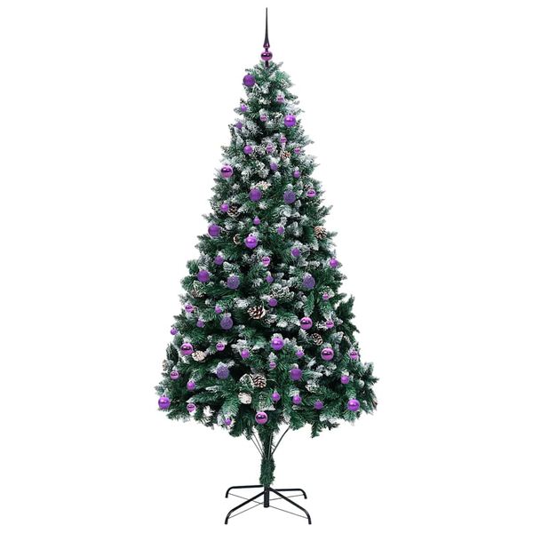 vidaXL Kunstkerstboom Groen 240 cm PVC en Staal en Kunststof
