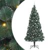 vidaXL Kunstkerstboom met voorverlichting en ballenset Groen 240 cm