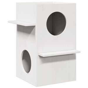 vidaXL Kattenhuis 43x43x60 cm massief grenenhout wit