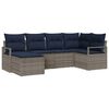 vidaXL Bankstel met kussen 6 pcs Grijs poly rattan