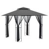 vidaXL Prieel met zijwanden 300x300x270 cm staal antracietkleurig