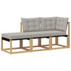 vidaXL 3 st Sectie Sofa Eenheden Massief acaciahout en Textilene Stof