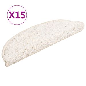 vidaXL Trapmatten 15 st 56x17x3 cm Wit Halfrond