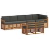 vidaXL Sofa-Sets 8 pcs Natuurlijk en Antraciet Massief Acaciahout