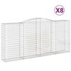 vidaXL Schanskorven 8 st gewelfd 400x50x180/200 cm ijzer