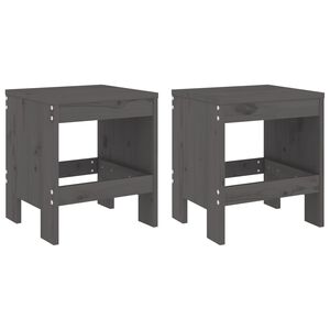 vidaXL Tuinkrukken 2 st 40x36x45 cm massief grenenhout grijs