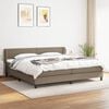 vidaXL Boxspring met matras stof taupe 200x200 cm