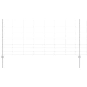 vidaXL wildhek met palen 50 x 1 m Gegalvaniseerd staal Zilverkleurig
