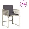 vidaXL Tuinstoelen 4 st met kussens poly rattan lichtgrijs