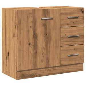vidaXL Wastafelkast 63x30x54 cm bewerkt hout artisanaal eikenkleur