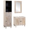 vidaXL Badkamermeubelset met lade met plank 3 pcs Wit Bewerkt hout