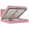 vidaXL Ottoman bed met matrassen en LED's 160x200cm fluweel roze