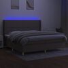 vidaXL Boxspring met matras en LED stof taupe 200x200 cm