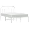 vidaXL Bedframe met hoofdbord metaal wit 120x190 cm