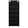 vidaXL Hoge kast Zwart Eiken 69,5 x 32,5 x 180 cm Bewerkt hout