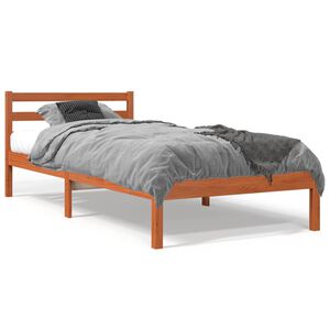 vidaXL Bedframe zonder matras massief grenenhout wasbruin 100x200 cm
