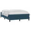 vidaXL Boxspring met matras fluweel donkerblauw 140x220 cm