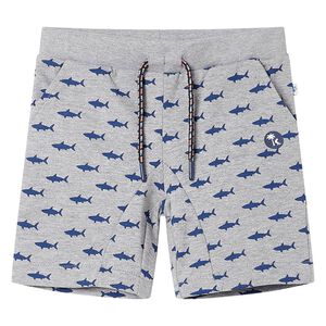 Kindershorts met trekkoord 116 gem&ecirc;leerd lichtgrijs