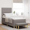 vidaXL Boxspring bed met matras met hoofdeinde Taupe 100 x 200 cm Stof