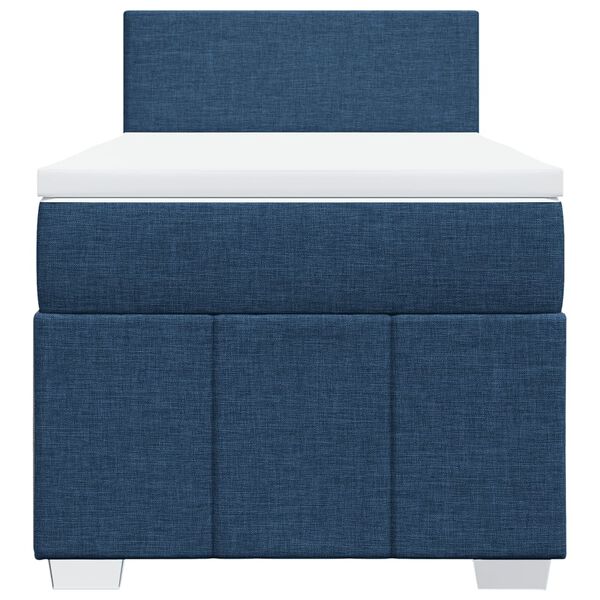 vidaXL Boxspring met matras stof blauw 90x190 cm