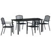 vidaXL Tuin eettafelset 5 st Antraciet Gepoedercoat staal