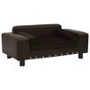 vidaXL Hondenbank 81x43x31 cm pluche en kunstleer bruin