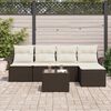 vidaXL Tuin Sofa Set met kussen met opslag 6 pcs Bruin poly rattan
