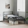 vidaXL Bedframe met hoofdbord metaal zwart 107x203 cm