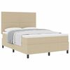 vidaXL Boxspringbed Lichtgrijs en wit. 160 x 200 cm Katoen Stof