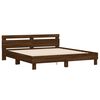 vidaXL Bedframe met hoofdeinde bewerkt hout bruineikenkleur 200x200 cm