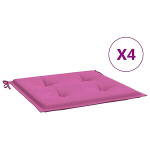 vidaXL Tuinstoelkussens 4 st 40x40x4 cm stof roze