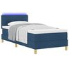 vidaXL LED Box Spring Bed met matras met LED Blauw 90 x 190 cm Stof