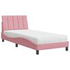 vidaXL Bed met matras "Hanko" fluweel roze 90x200 cm