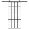vidaXL Schuifdeur met beslagset 102x205 cm ESG glas zwart