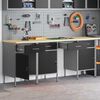 vidaXL Werk Cabinet met lade met opslag 4 pcs Zwart 200 x 55 x 85 cm