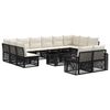 vidaXL Tuinbankenset 13 st Zwart en Cream Wit poly rattan